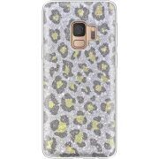 Чехол с блёстками Samsung G960 Galaxy S9 Леопард