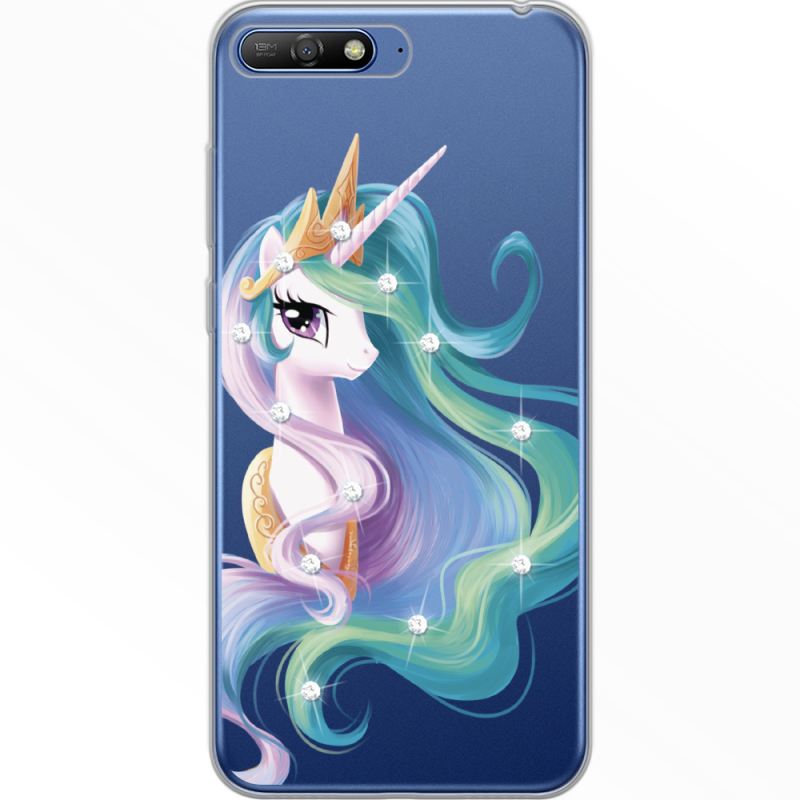Чехол со стразами Huawei Y6 2018 Unicorn Queen
