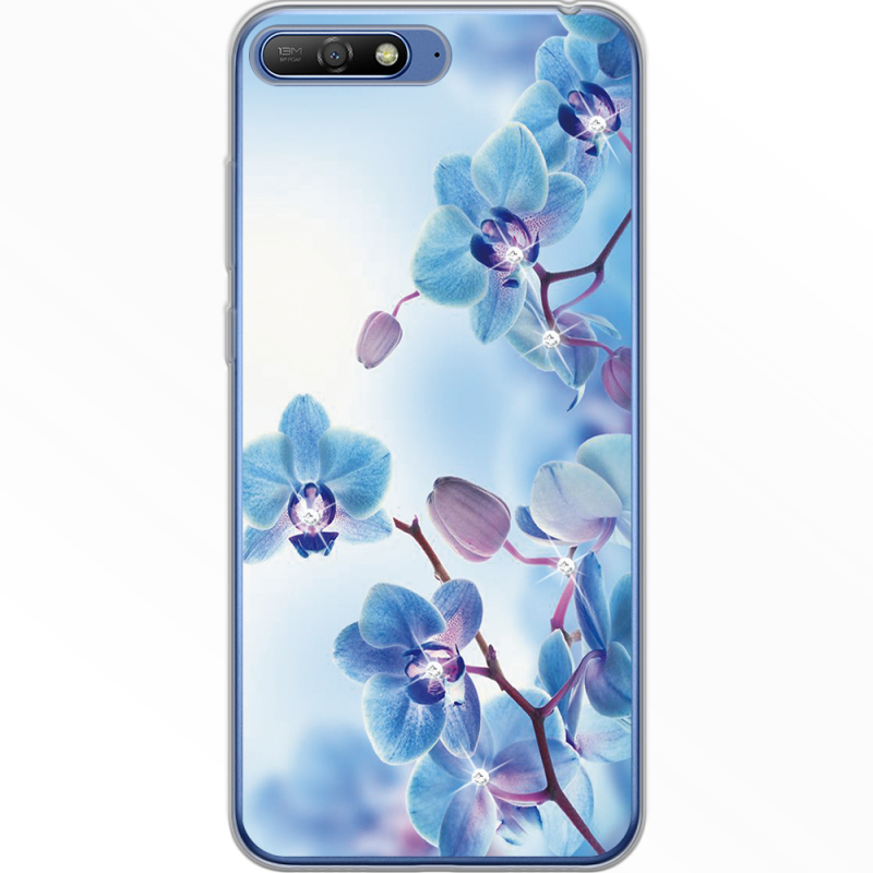Чехол со стразами Huawei Y6 2018 Orchids