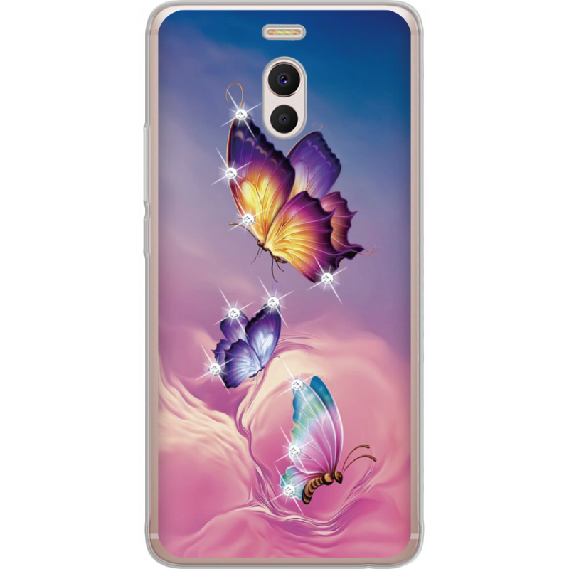 Чехол со стразами Meizu M6 Note Butterflies