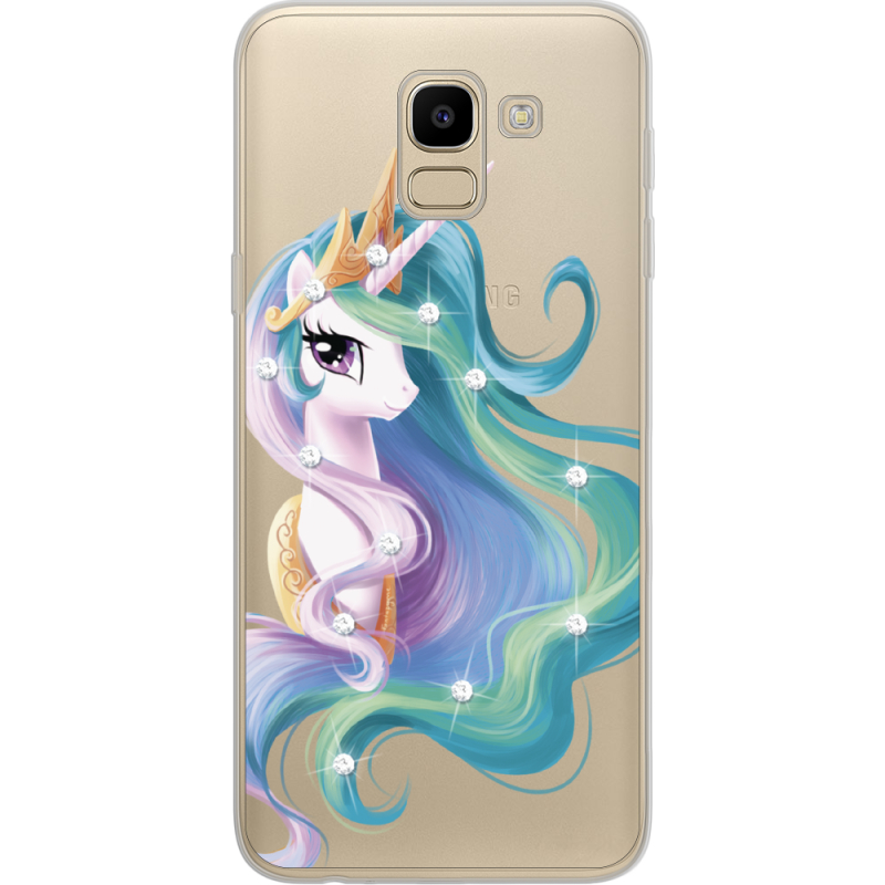 Чехол со стразами Samsung J600 Galaxy J6 2018 Unicorn Queen