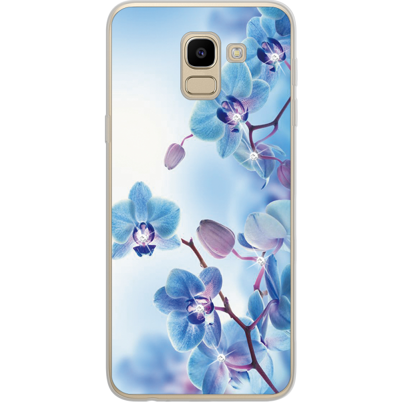 Чехол со стразами Samsung J600 Galaxy J6 2018 Orchids