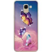 Чехол со стразами Samsung J600 Galaxy J6 2018 Butterflies