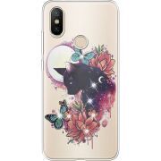 Чехол со стразами Xiaomi Mi 6X / A2 Cat in Flowers