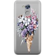 Чехол со стразами Huawei Honor 6A Ice Cream Flowers