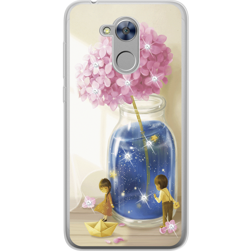 Чехол со стразами Huawei Honor 6A Little Boy and Girl