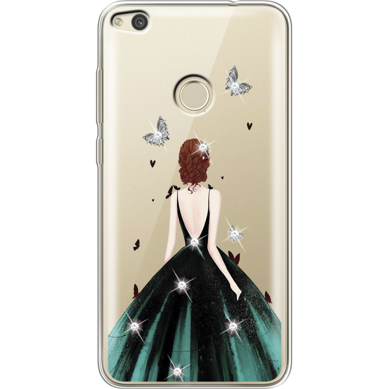 Чехол со стразами Huawei P8 Lite 2017 Girl in the green dress