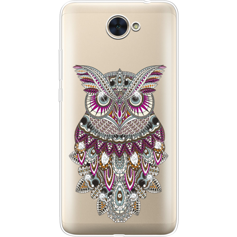 Чехол со стразами Huawei Y7 2017 Owl