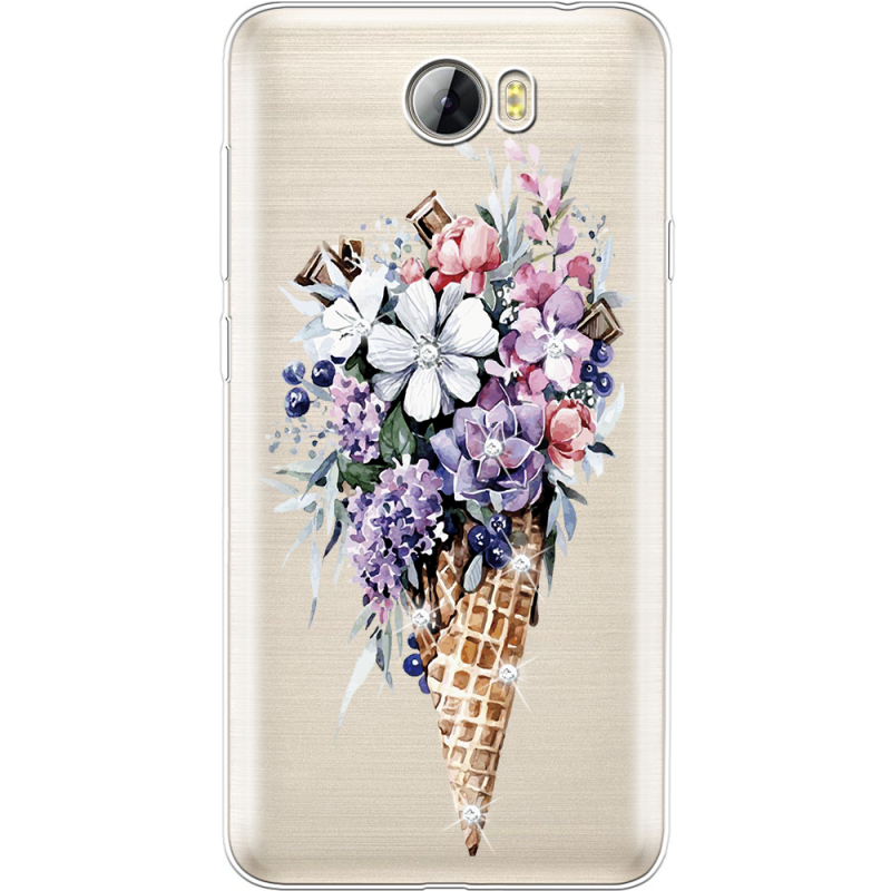 Чехол со стразами Huawei Y5 2 Ice Cream Flowers