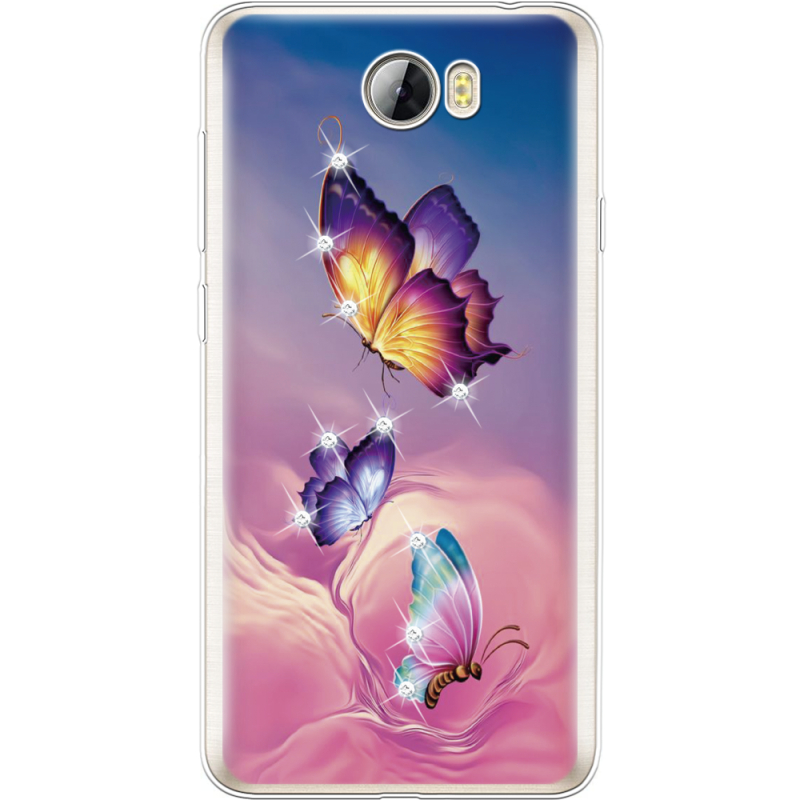 Чехол со стразами Huawei Y5 2 Butterflies