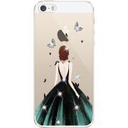 Чехол со стразами Apple iPhone 5 / 5S / 5SE Girl in the green dress