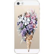 Чехол со стразами Apple iPhone 5 / 5S / 5SE Ice Cream Flowers