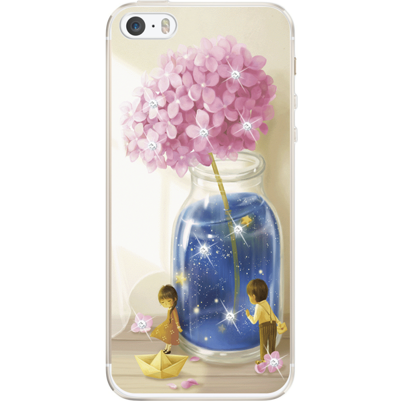 Чехол со стразами Apple iPhone 5 / 5S / 5SE Little Boy and Girl