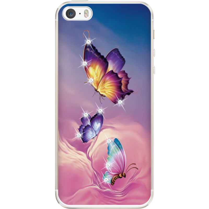 Чехол со стразами Apple iPhone 5 / 5S / 5SE Butterflies