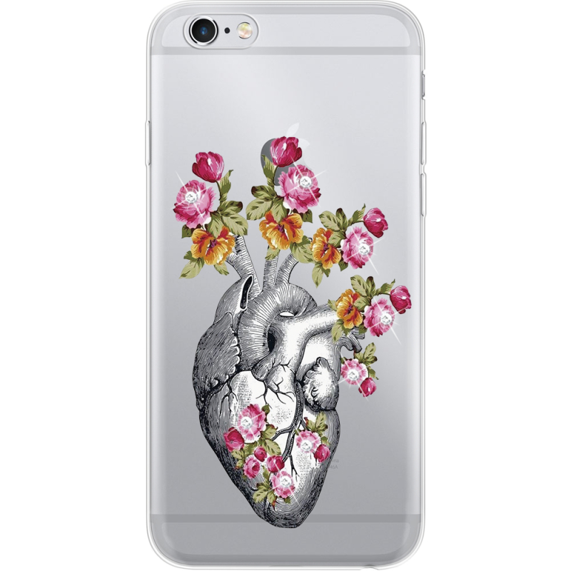 Чехол со стразами Apple iPhone 6 / 6S Heart