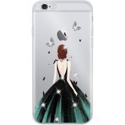 Чехол со стразами Apple iPhone 6 Plus / 6S Plus  Girl in the green dress