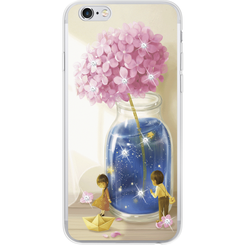 Чехол со стразами Apple iPhone 6 Plus / 6S Plus  Little Boy and Girl