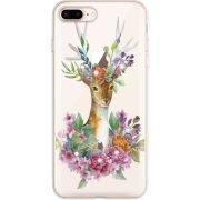 Чехол со стразами Apple iPhone 7/8 Plus Deer with flowers