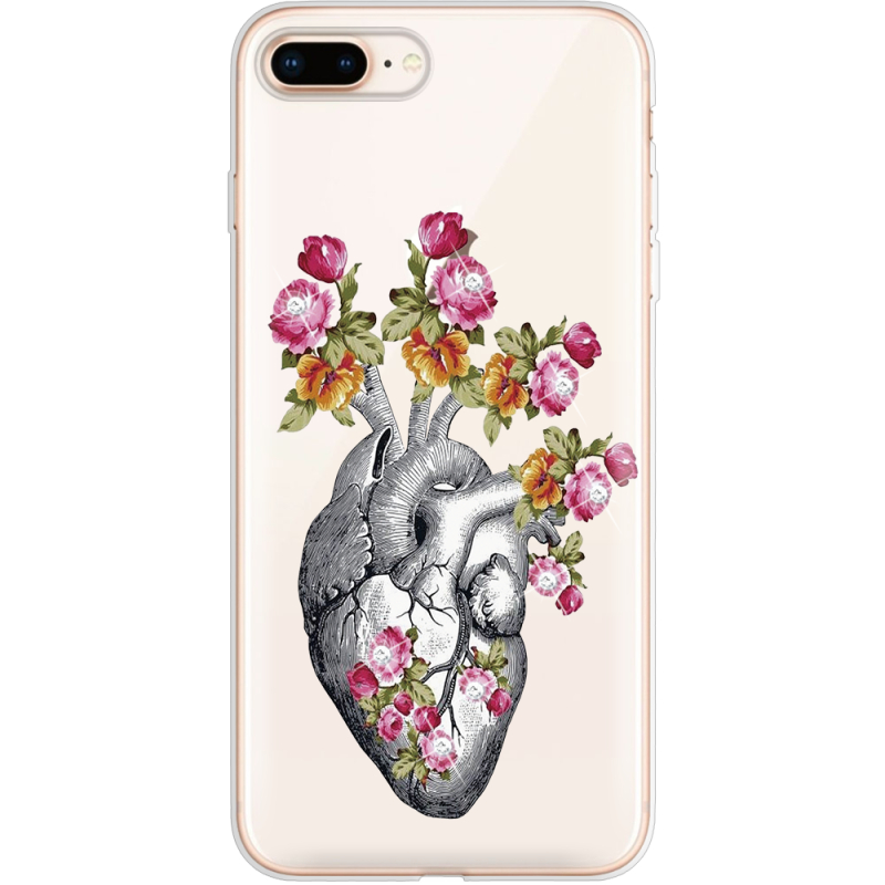 Чехол со стразами Apple iPhone 7/8 Plus Heart