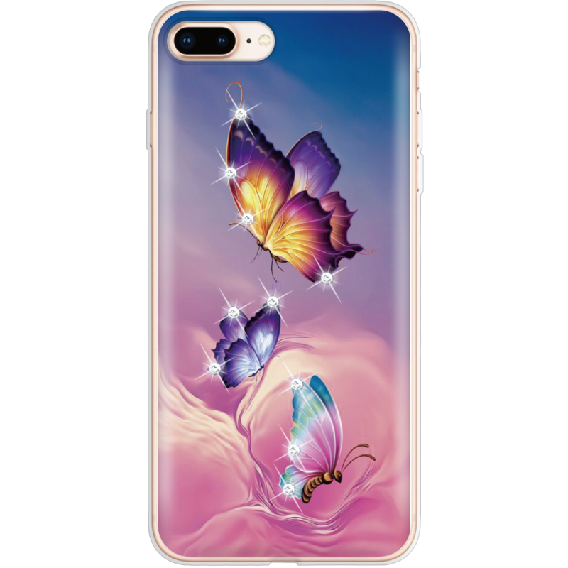 Чехол со стразами Apple iPhone 7/8 Plus Butterflies