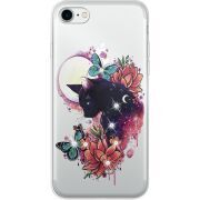 Чехол со стразами Apple iPhone 7/8 Cat in Flowers