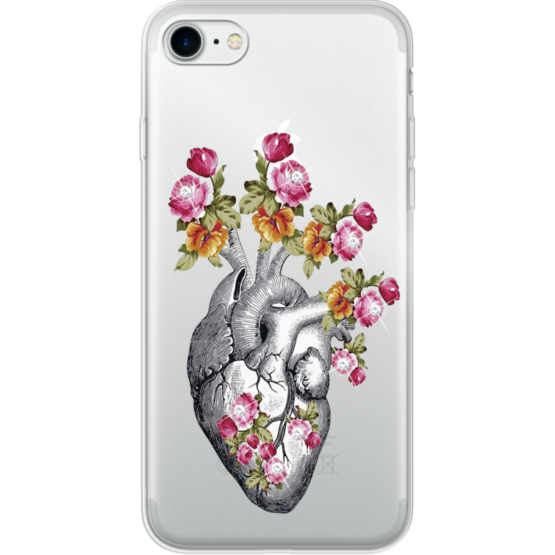 Чехол со стразами Apple iPhone 7/8 Heart