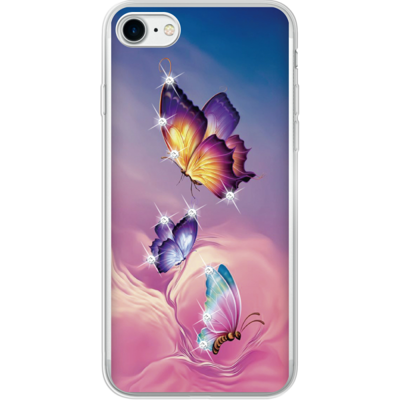 Чехол со стразами Apple iPhone 7/8 Butterflies