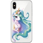 Чехол со стразами Apple iPhone X Unicorn Queen