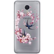 Чехол со стразами Meizu M3 Note Swallows and Bloom