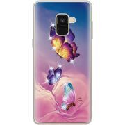 Чехол со стразами Samsung A530 Galaxy A8 (2018) Butterflies