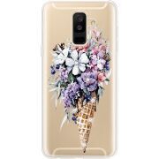 Чехол со стразами Samsung A605 Galaxy A6 Plus 2018 Ice Cream Flowers