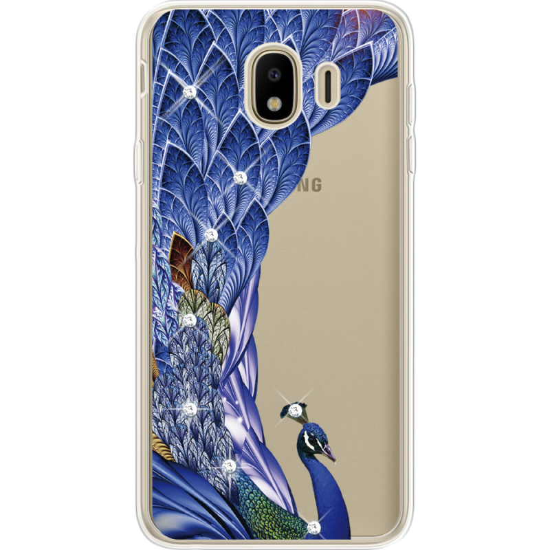 Чехол со стразами Samsung J400 Galaxy J4 2018 Peafowl