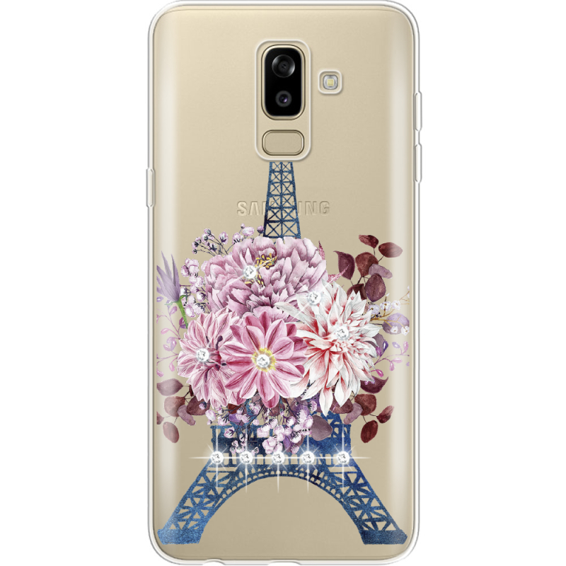 Чехол со стразами Samsung J810 Galaxy J8 2018 Eiffel Tower
