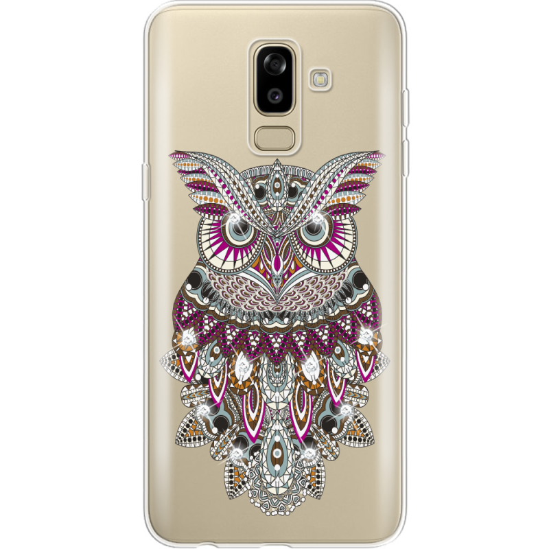 Чехол со стразами Samsung J810 Galaxy J8 2018 Owl