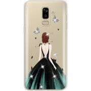 Чехол со стразами Samsung J810 Galaxy J8 2018 Girl in the green dress