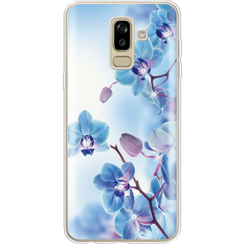 Чехол со стразами Samsung J810 Galaxy J8 2018 Orchids