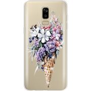 Чехол со стразами Samsung J810 Galaxy J8 2018 Ice Cream Flowers