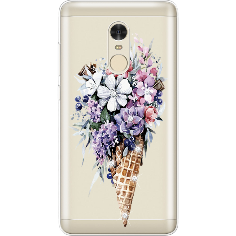 Чехол со стразами Xiaomi Redmi Note 4x Ice Cream Flowers