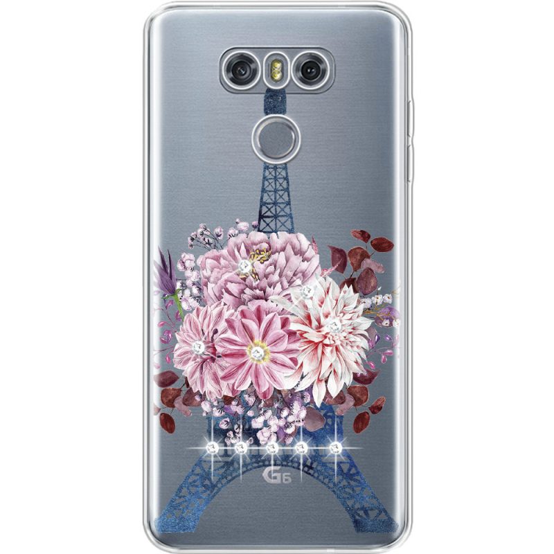Чехол со стразами LG G6 Eiffel Tower