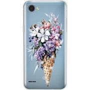 Чехол со стразами LG Q6 A / Plus LGM700 Ice Cream Flowers