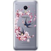 Чехол со стразами Meizu M5s Swallows and Bloom