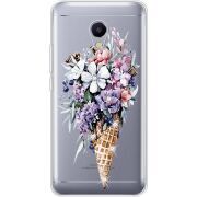Чехол со стразами Meizu M5s Ice Cream Flowers