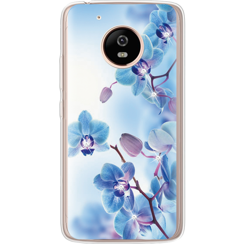 Чехол со стразами Motorola Moto G5 XT1676 Orchids