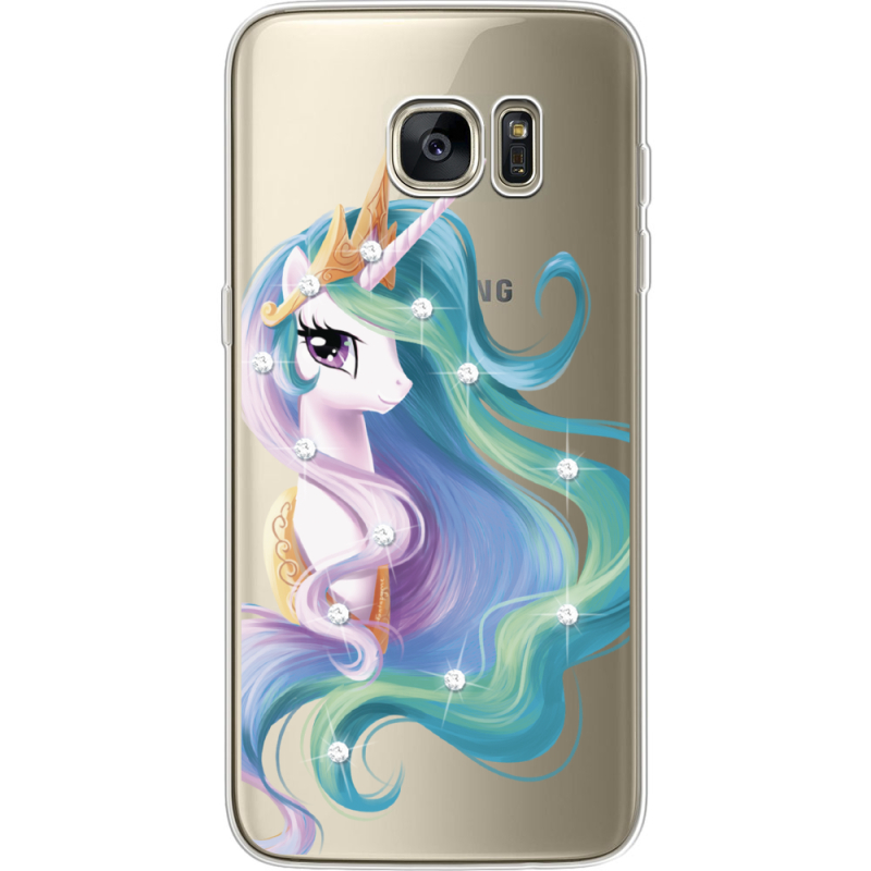 Чехол со стразами Samsung G935 Galaxy S7 Edge Unicorn Queen