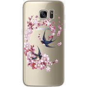 Чехол со стразами Samsung G935 Galaxy S7 Edge Swallows and Bloom