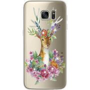 Чехол со стразами Samsung G935 Galaxy S7 Edge Deer with flowers