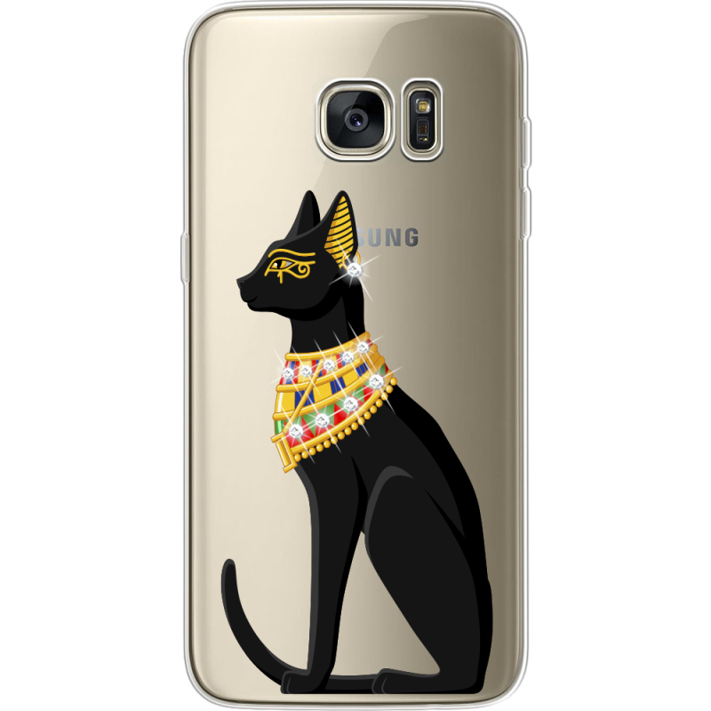 Чехол со стразами Samsung G935 Galaxy S7 Edge Egipet Cat