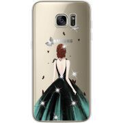Чехол со стразами Samsung G935 Galaxy S7 Edge Girl in the green dress