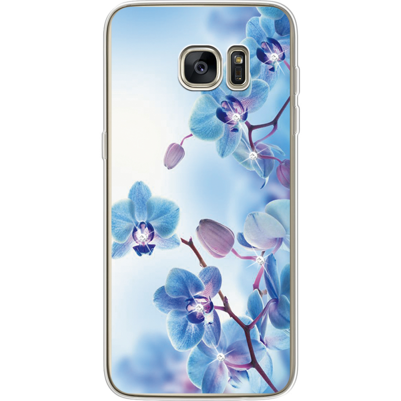 Чехол со стразами Samsung G935 Galaxy S7 Edge Orchids