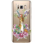 Чехол со стразами Samsung G950 Galaxy S8 Deer with flowers